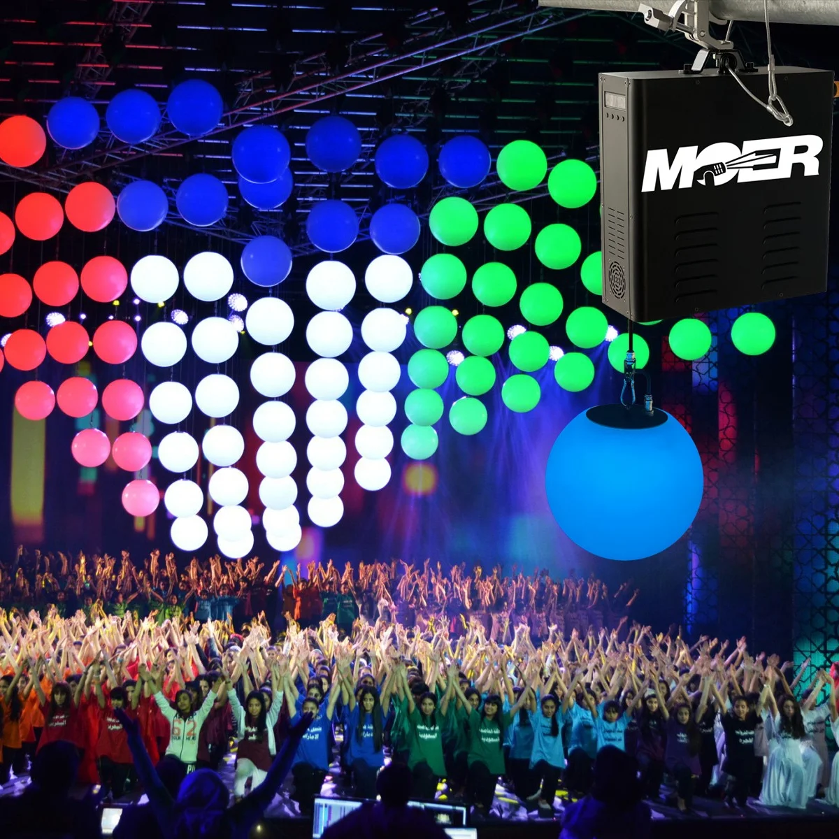 2022 RGB Colorful DMX LED Lift Ball Kinetic lighting