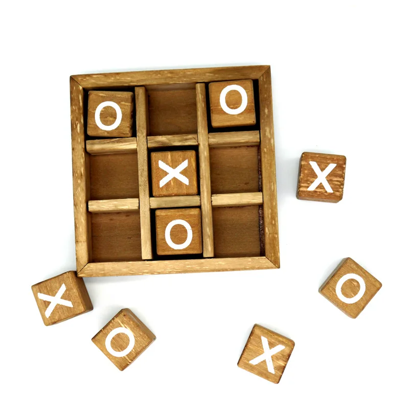 XO Wood Chess Board Game Toy Funny Parent-Child Interaction Game Board Intelligent Puzzle Game Educational Toy wooden chess