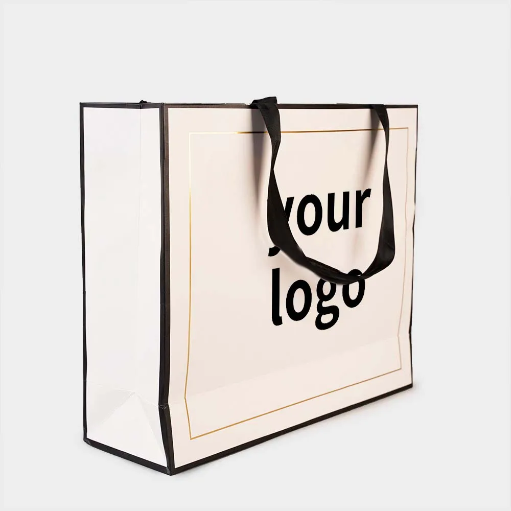 Manufacturer Printed Paper Bag Bolsas Para Regalo Al Por Mayor Custom Logo Blue White Mini Small Luxury Party Craft Paperbag