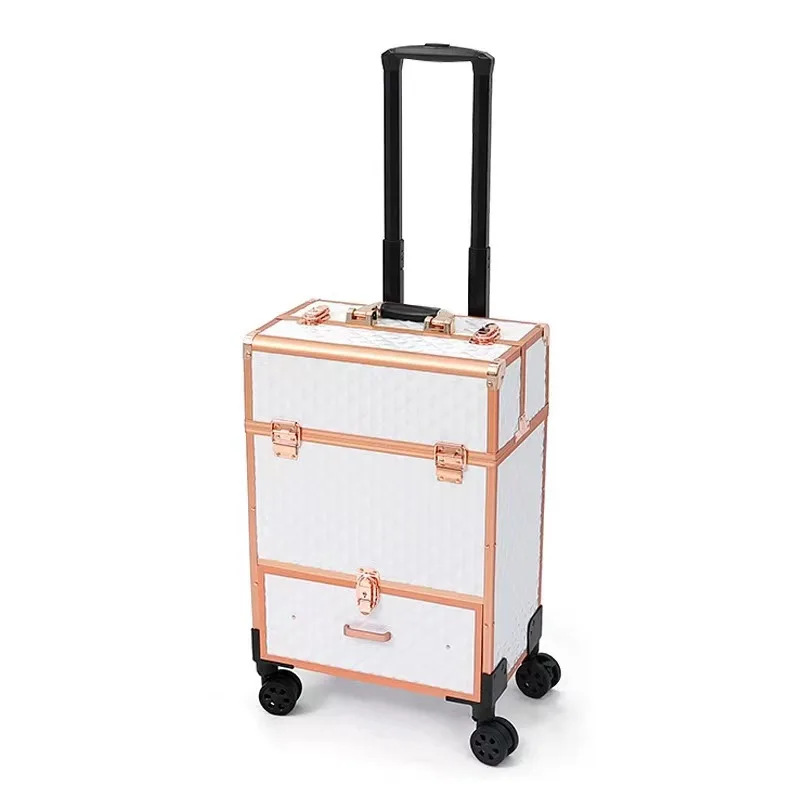Hard Shell  Rolling Full Makeup Travel Bag Large Storage Cosmetic Bags Case Travel Toiletry Rolling Makeup Trolley Case
