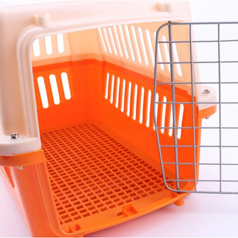 Portable pet cat dog transport cage kennel indoor pet dog cage air travel dog carrier on wheels & walking pet carrier