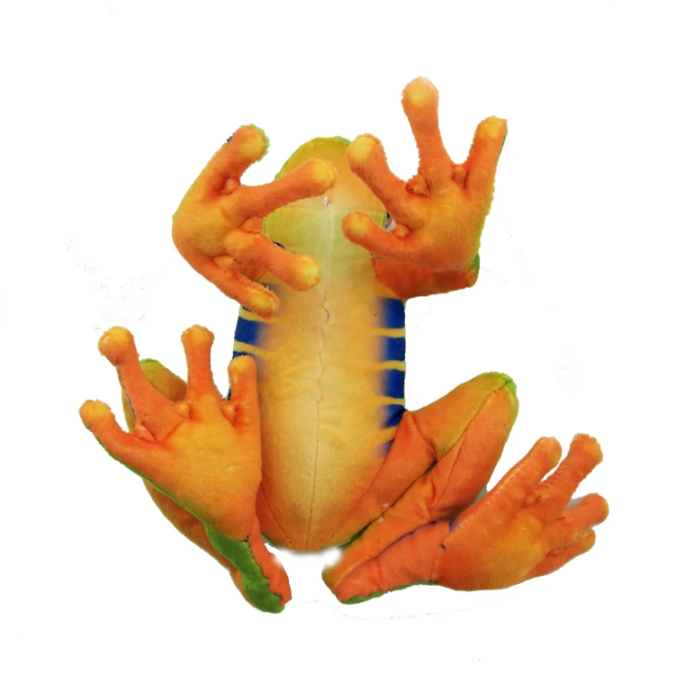 high quality Realistic green frog  plush toy
