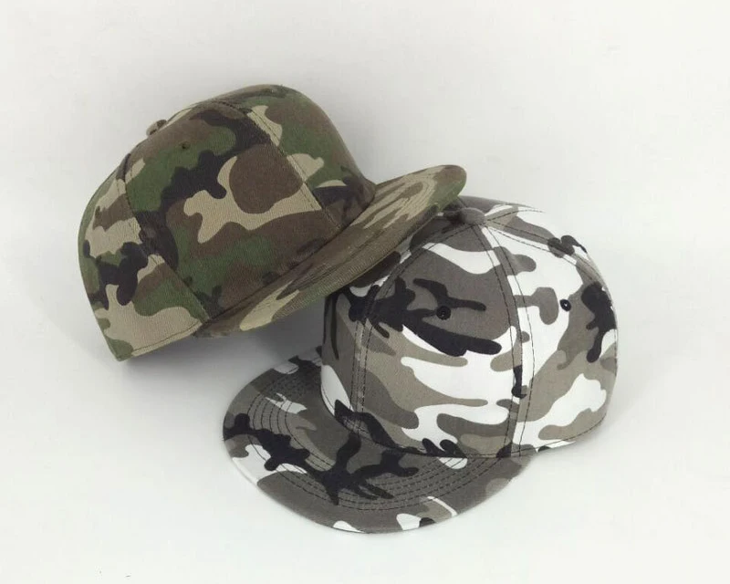 New Fashion army green camouflage flat-brimmed stretch cap for outdoor sports truck driver cap for men and women