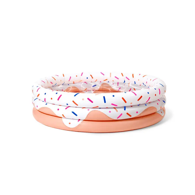 New designs 80-160CM Kiddie pool 3 Ring donut inflatable swimming pool piscine gonflable custom inflatable pool