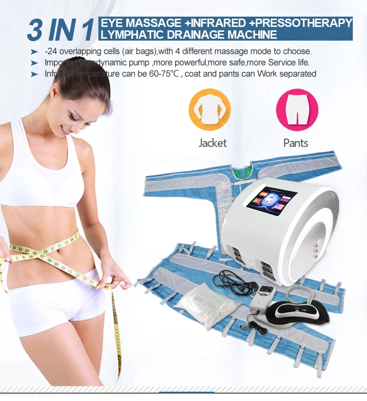 Portable Infrared Presoterapia Suit Body Slimming Lymphatic Drainage Detox Professional Pressotherapy Machine