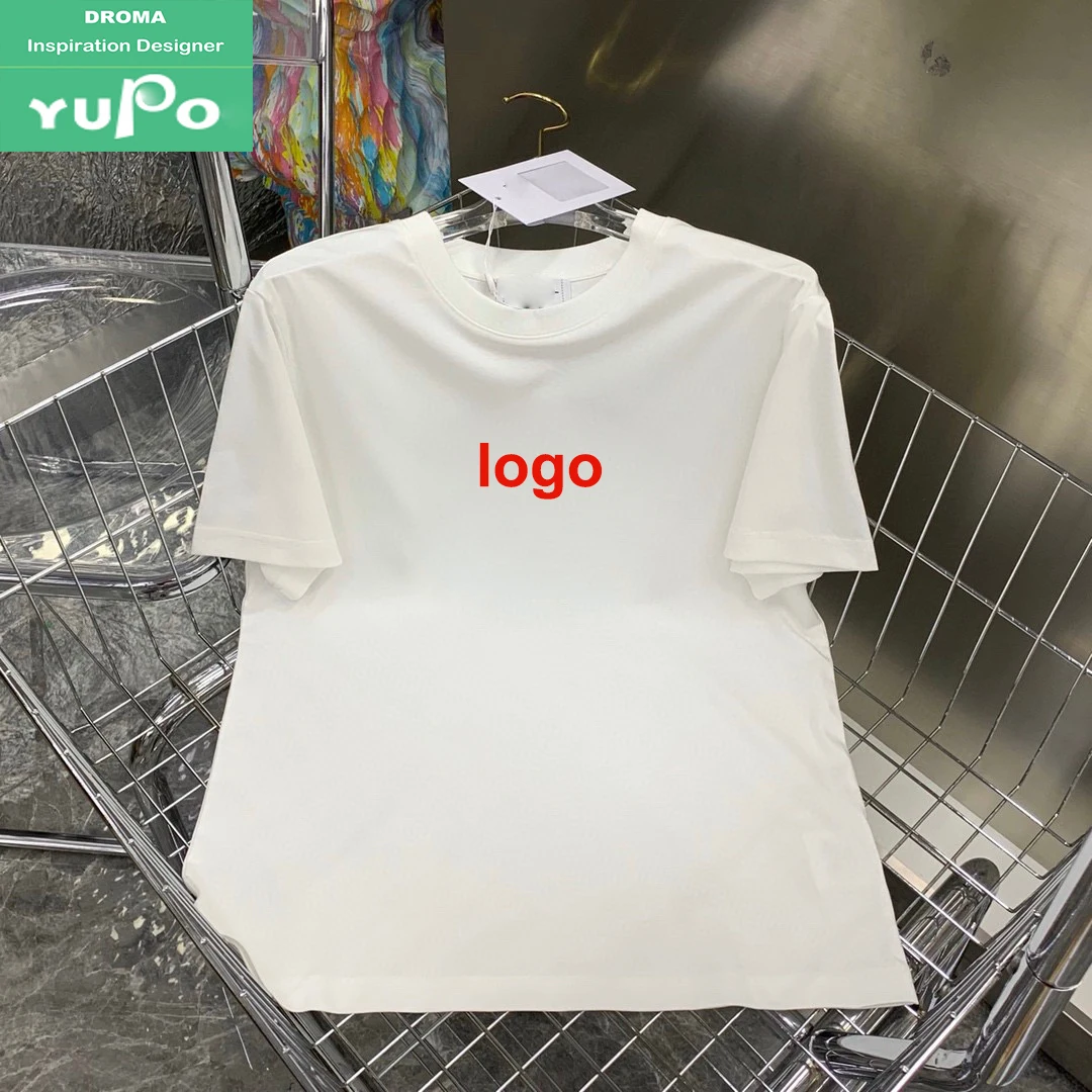 Droma 2024 summer inspired designer lovely 1 in 1 famous logo print high quality short sleeve 100 cotton t shirt