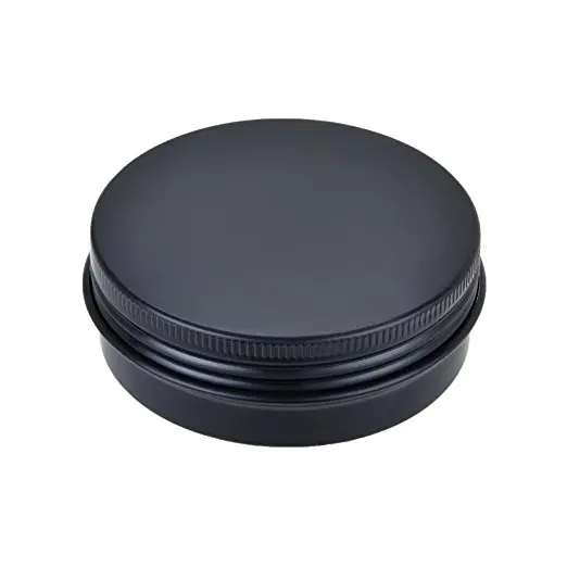Black Matte Aluminum Jar 15ML 20ML 25ML Round Empty Matte Black Aluminum Tin Cans