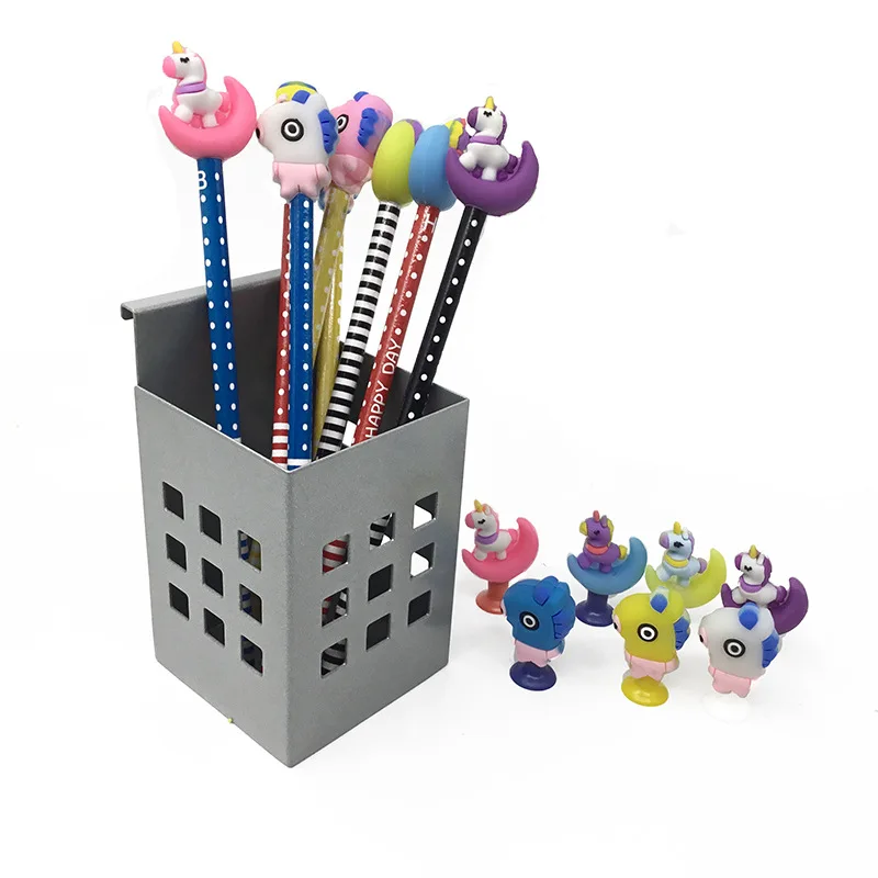 2D 3D  Figurine soft PVC plastic pencil topper decoration cartoon pen topper in artificial crafts
