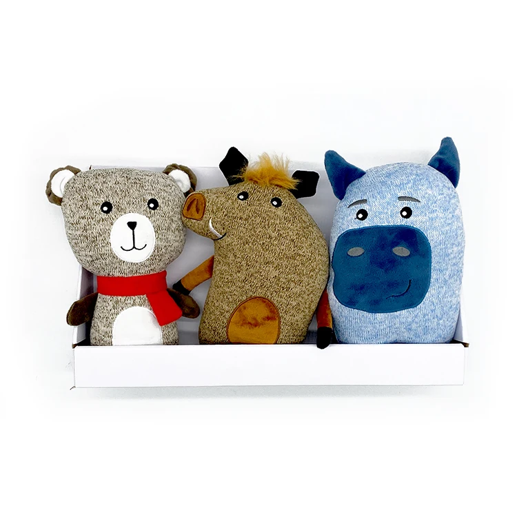 Оптовая продажа игрушки для домашних животных изготовленные на заказ различные рисунки зверей плюшевая собака игрушка с трикотажными