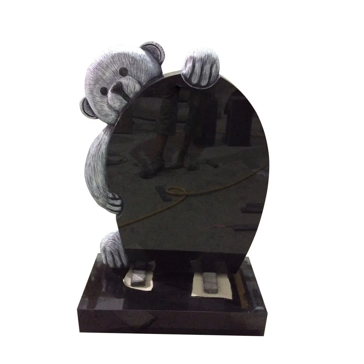 
Shanxi Black Granite With Teddy Bear On Top Headstone 