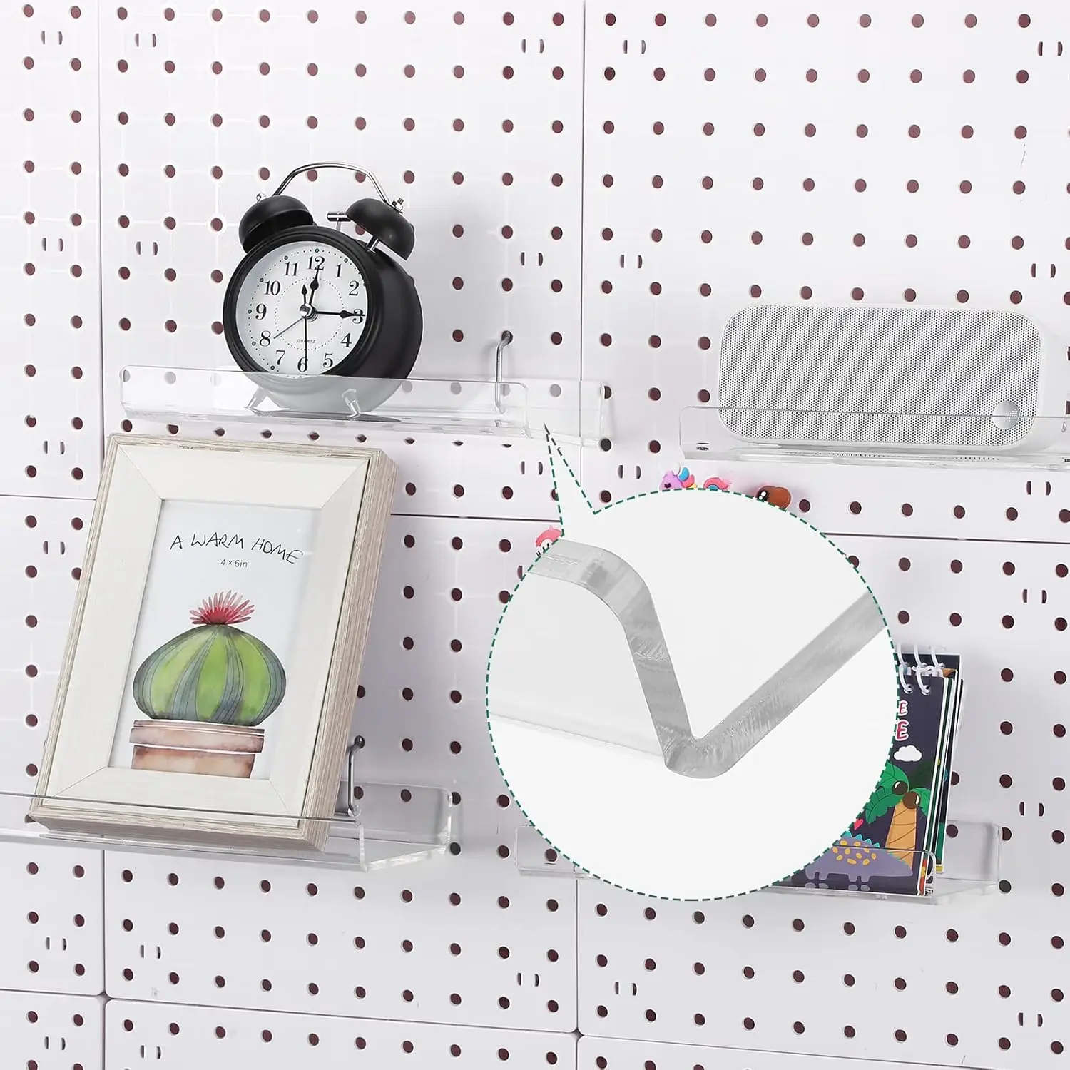 New Clear Pegboard Wall Shelf Acrylic Peg Board Walls Organizer Storage Shelves Pegboard Wall Display Shelf
