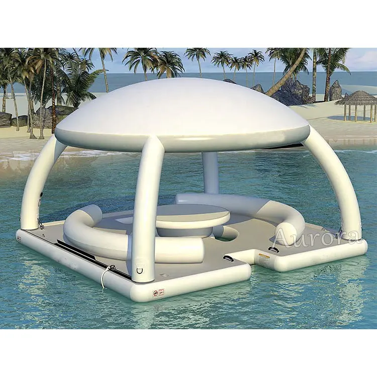 Inflatable Party Platform Inflatable Pool Floating Rest Bar Floating Dock For Sale