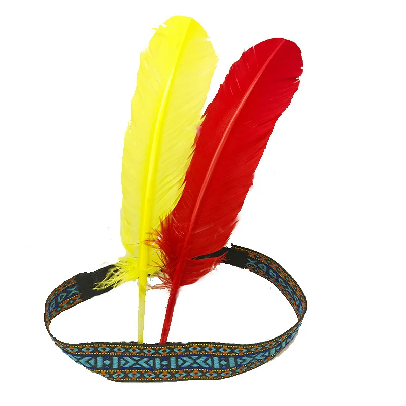Indian Headband Headdress Feather Headband Carnival Costume Accessories for Women Girls Men Festival Party Performances