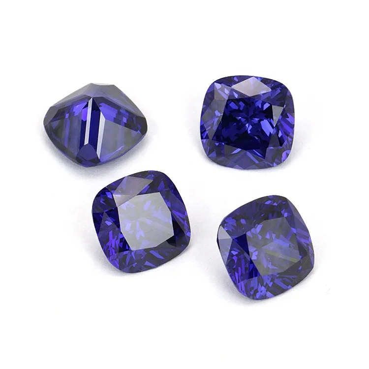 Wuzhou gems AAAAA Tanzanite 5*5-9*9mm loose cubic zirconia stones cushion cut for jewelry