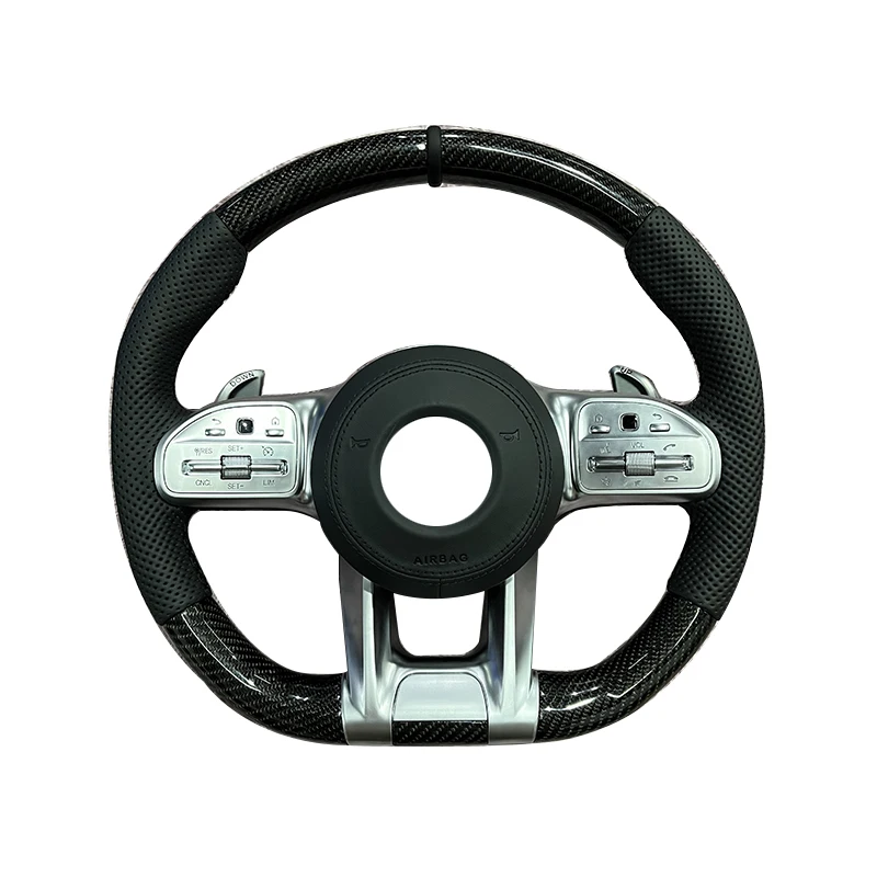 Forged Carbon Fiber LED Steering Wheel For Mercedes Benz W124 W221 W166 C300 E Class C350 CLAS550 W203 W210 W204