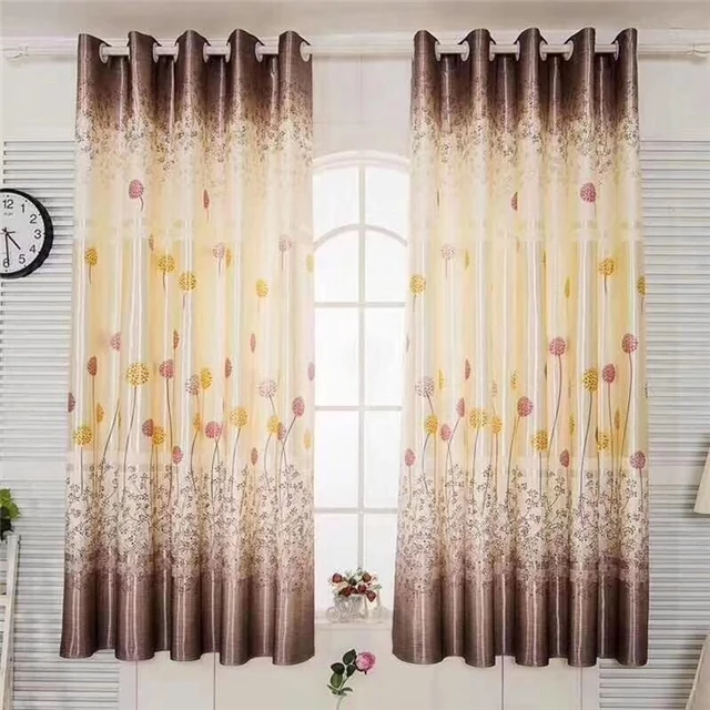China Cheap Blackout Polyester Embroidered Printed Shade Window Curtains For Home And Hotel