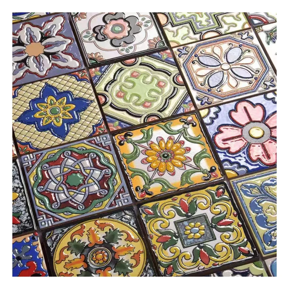High quality hot sale mixed pattern handmade cement tile bathroom living room floor tile  kitchen wall decoration