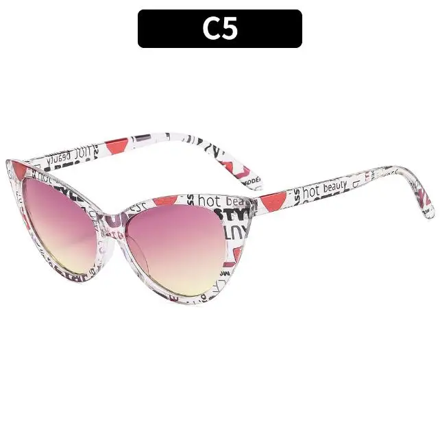 2025 New Trendy Fashion Cateye American Flag Vintage Ladies Sunglasses Women Shades Custom Logo