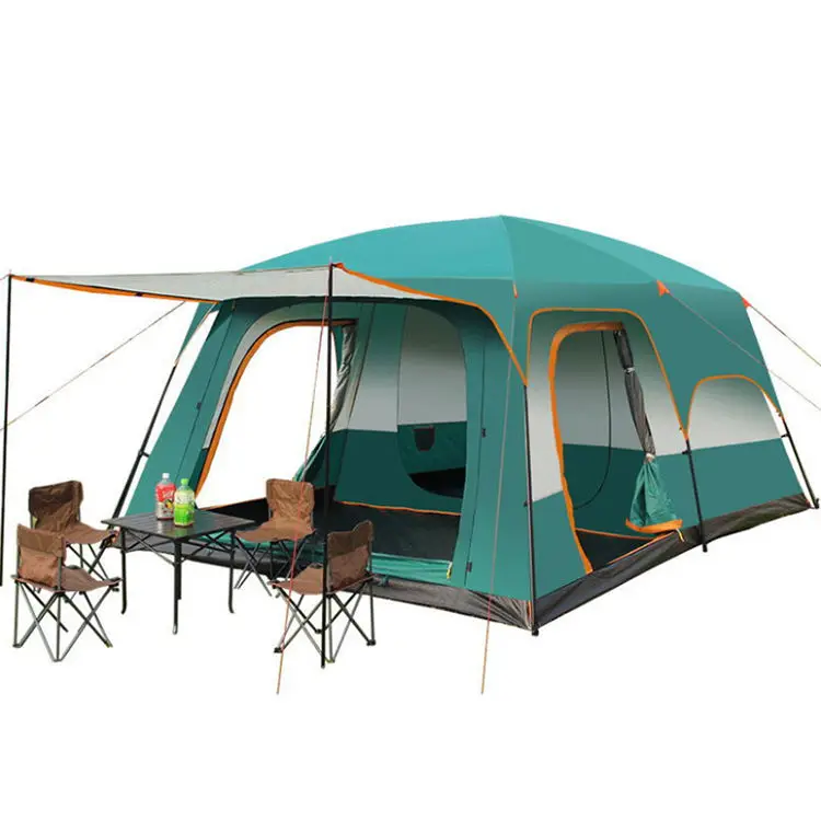 Double Layers Desmontavel Barraca Tenda Barracas De Acampamento Ao Ar Livre Camping 8 - 12 Persons