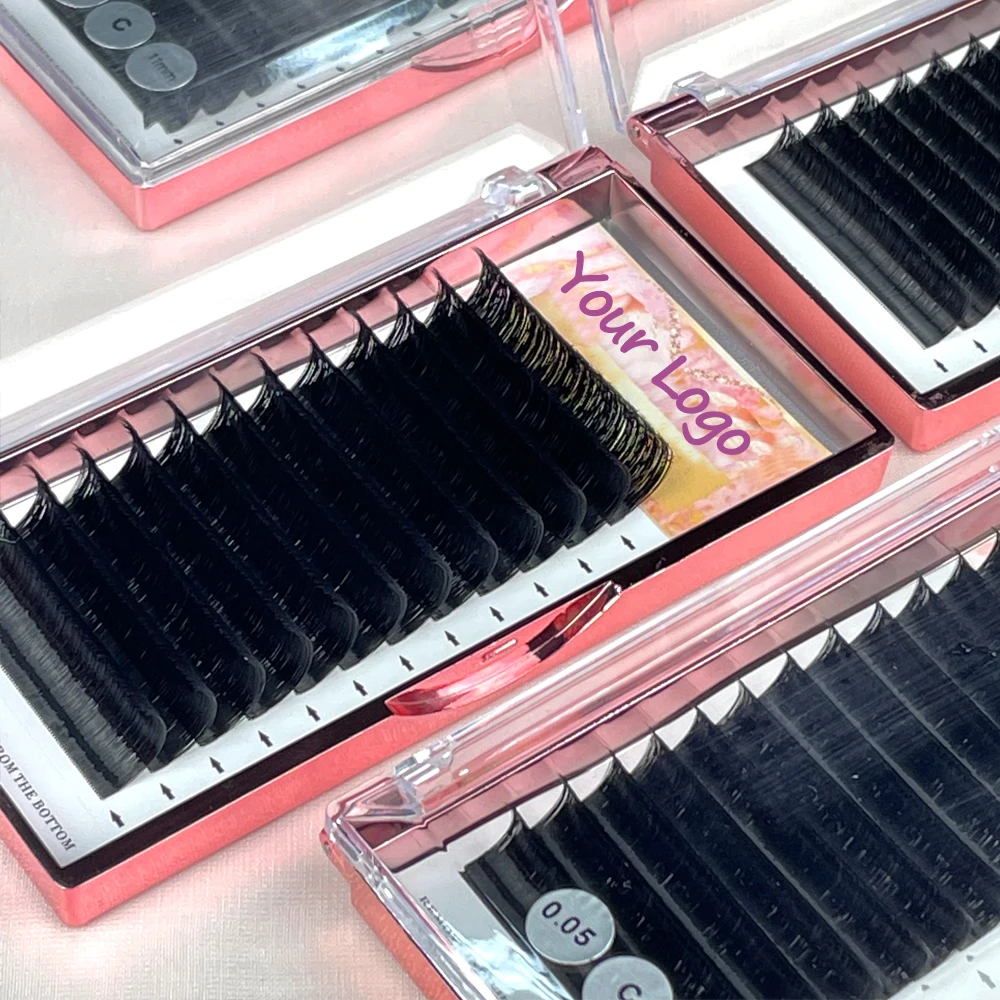 Fadvan Super Soft 0.07  Easy Fan Lashes Private Label Volume Lashes Extension C D CC DD  Wholesale Eyelash Extension Trays