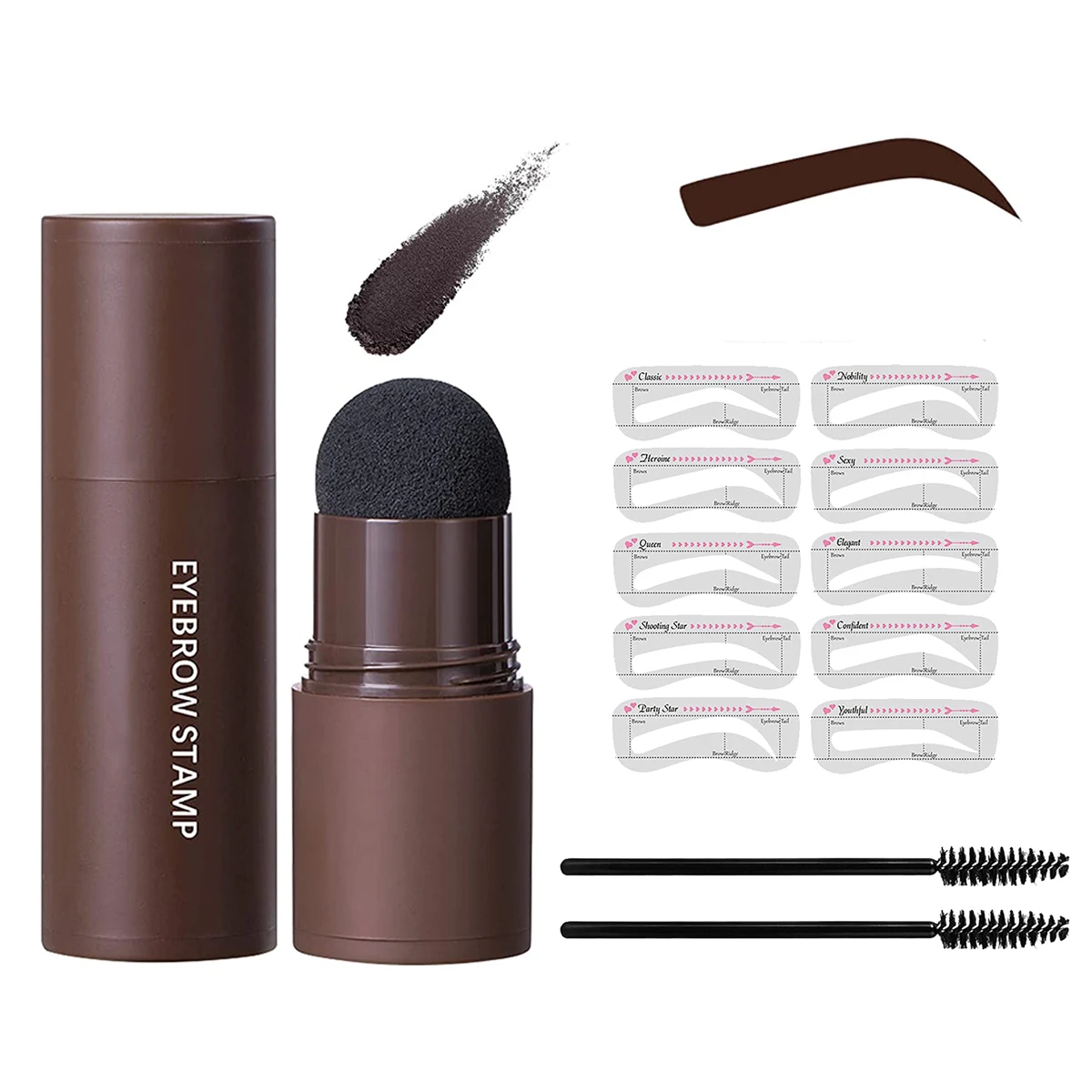 Amazon Hot Sale One Step Waterproof Eyebrow Stamp Stencil Shaping Kit Eyebrow Stamp
