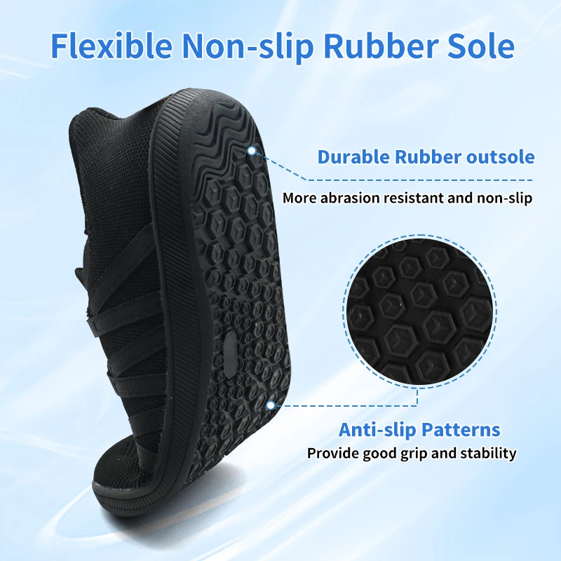 Lightweight Anti-slip Easy to Put On and Off Older Women Men Barefoot Shoes for Wide Feet
