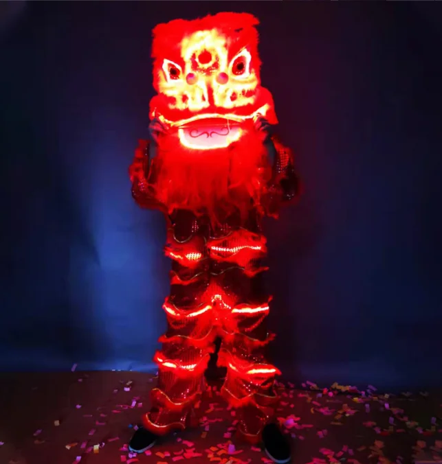 Chinese Personal Lion Dance Led Lion Dance Costume For Children Lion Dance Party Carnival For New Store Open