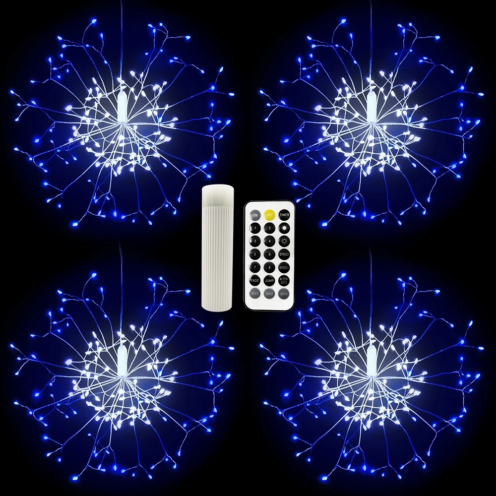 
Diwali Indoor Outdoor 360L Festival Led Christmas Decoration Rechargeable Hanging Starburst String Lights For Events 