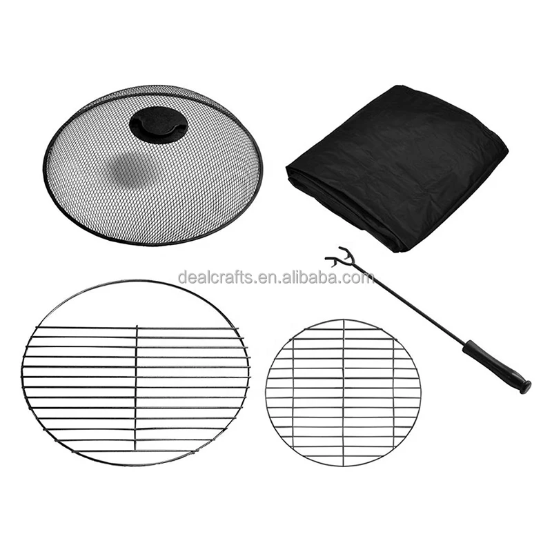 Round Outdoor Iron with Mosaic Top Fire Pit Table Marble Fire Pit