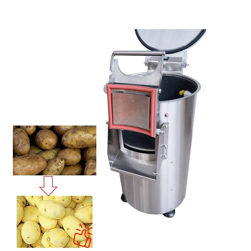 304 Stainless Steel Fruit Vegetables Peeler Washer Industrial Automatic Cassava Ginger Tomato Potato Washing Peeling Machine