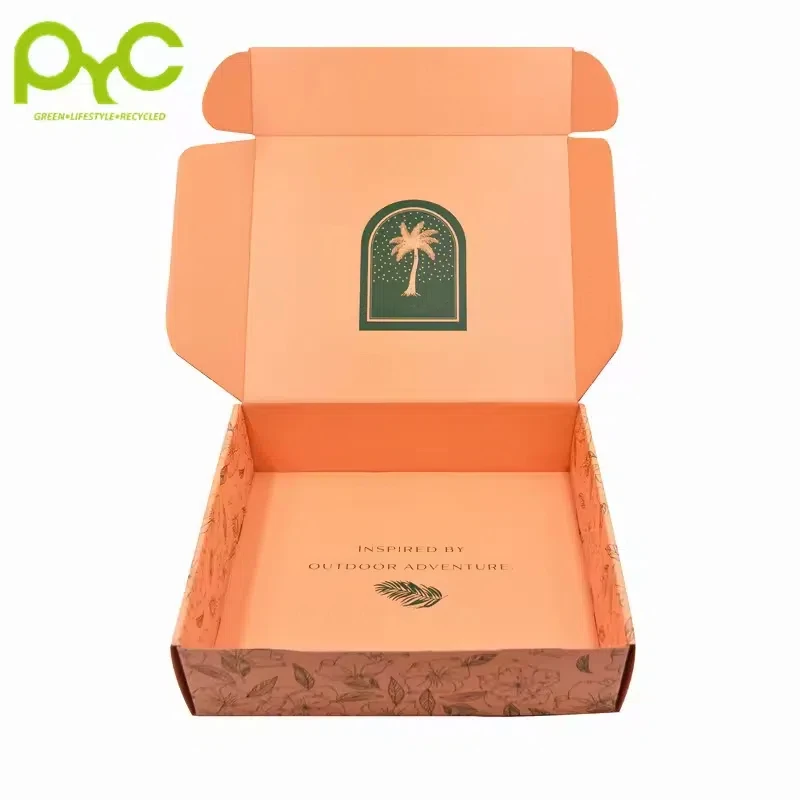 Hot Sale Recycled Kraft Paper Corrugated Carton Shipping Packaging outdoor Mailer Box  Lingerie Clothes Cosmetics box with logo