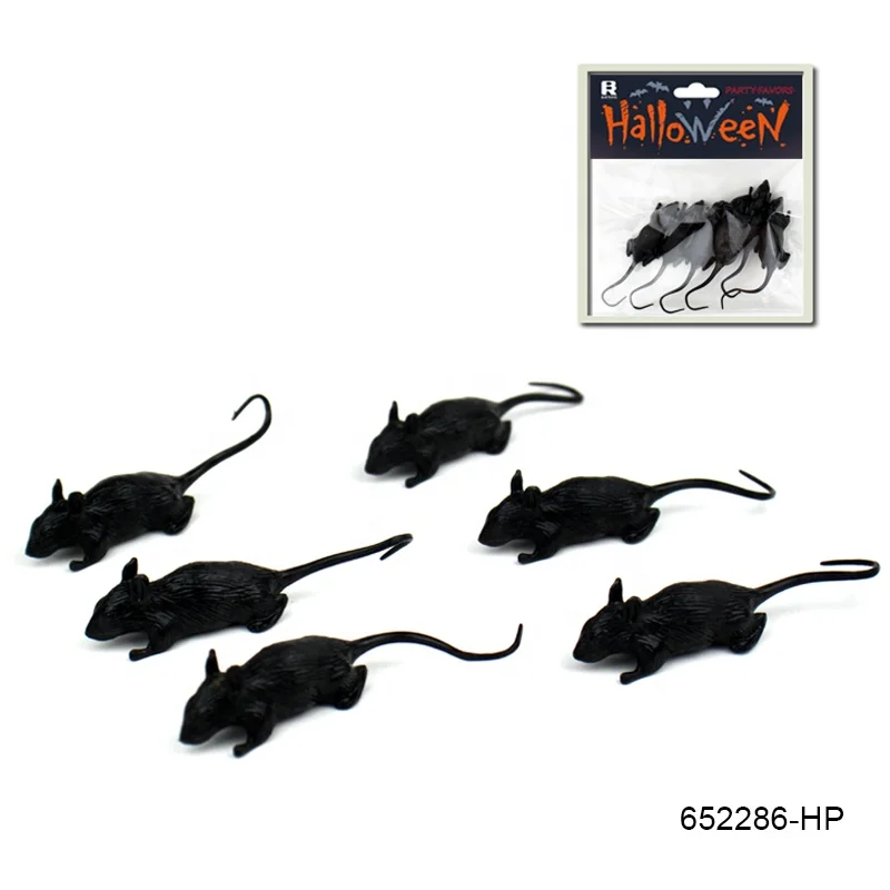 Черная мини пластиковая крыса игрушка 6PK для детей