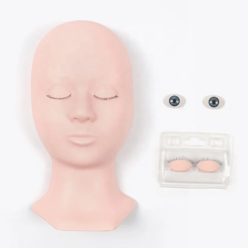 
3 Colors Mannequin Head with Replaceable Eyelids For Eyelash extensions Training Cosmetology Soft like skin 