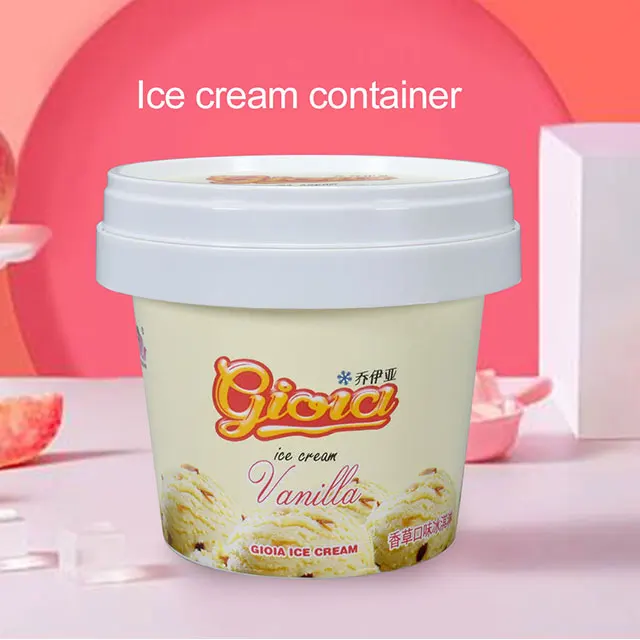 4oz custom printed logo IML round 125ml disposable ice cream tub plastic cup packaging with lid