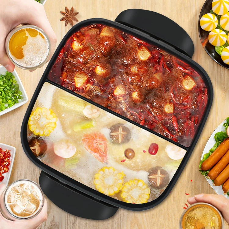 30cm non-stick coating hotpot electric skillet 12 inch electric deep skillet home electric skillet with glass vented lid