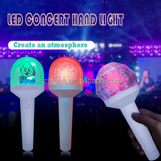 Customized logo acrylic light stick concert cheer-up hand light sticks glow in the dark wands sticks for sports big events