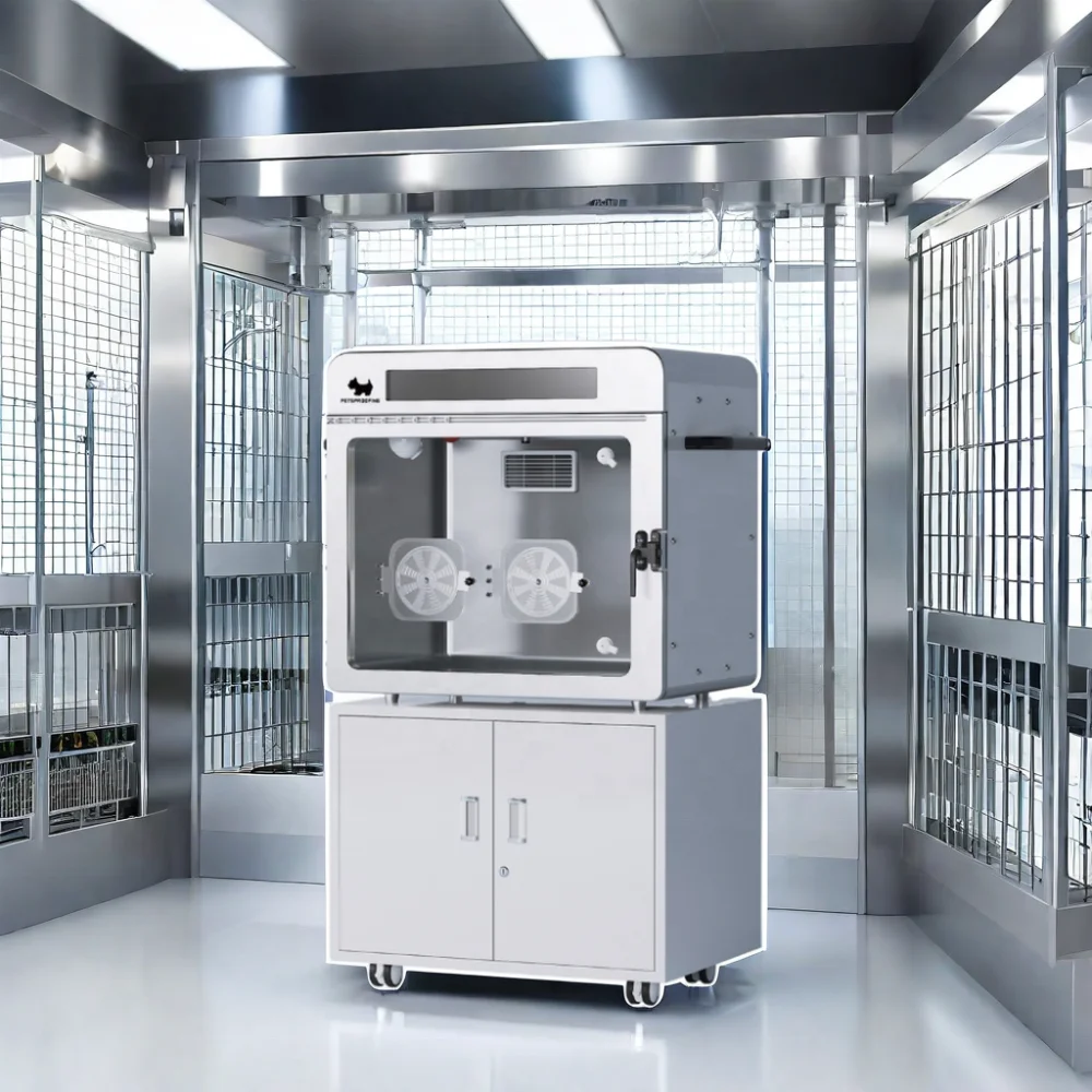 Veterinary Surgical Instruments ICU Unit Therapy Warm Stainless Steel Dog Kennel Hospital Medical Equipment Pet Oxygen Cage