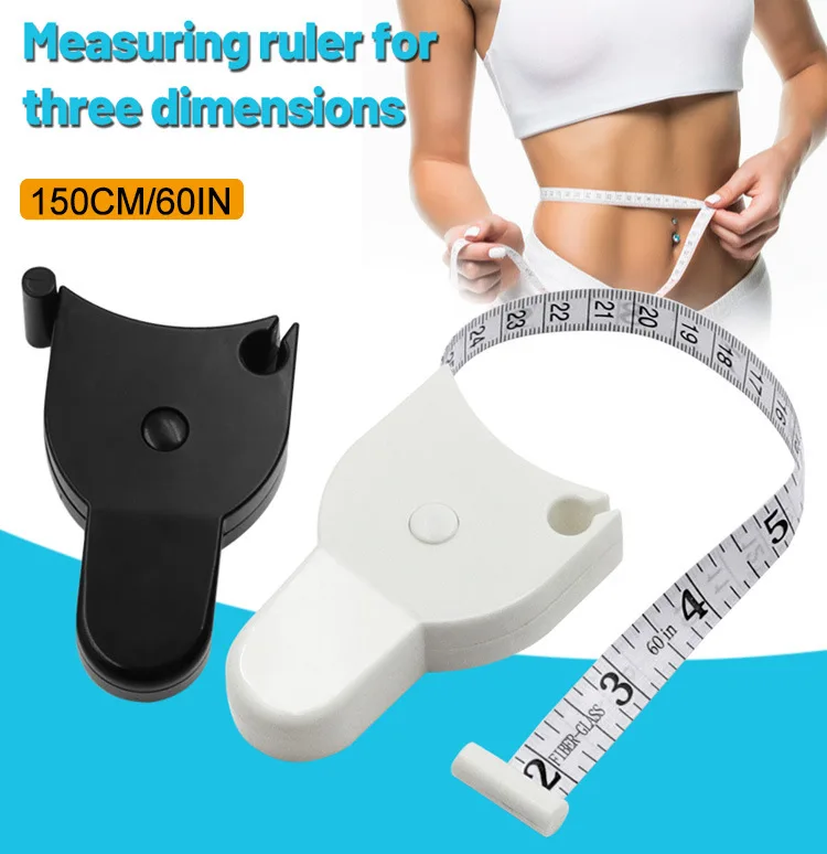 150cm/60 Inch Fitness Accurate Fitness Caliper Body Waist Chest Arms Legs Measuring Tape Retractable Ruler Measure