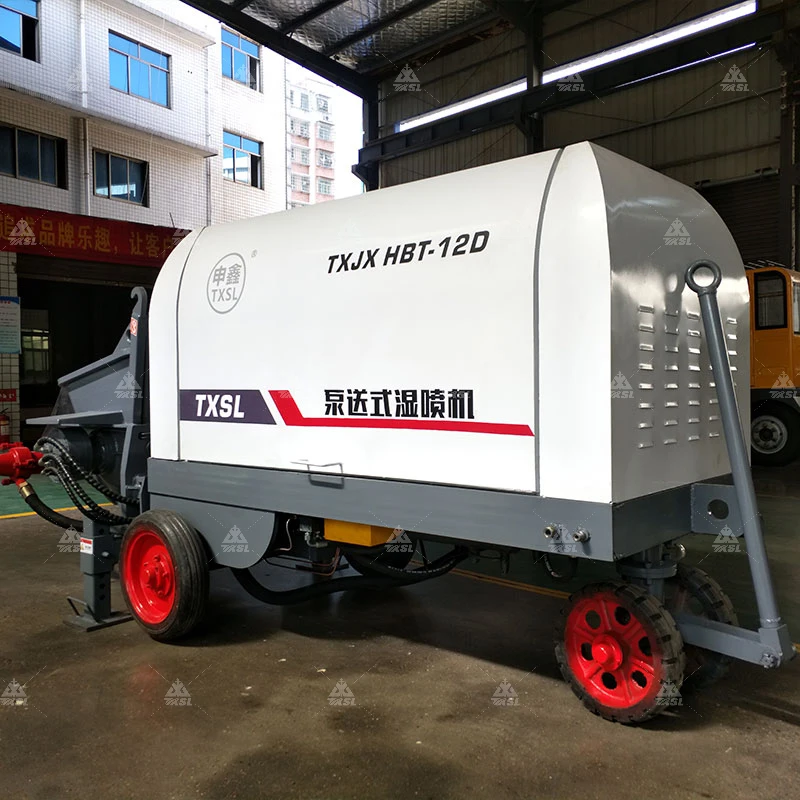 Motor Mobile Ready Concrete Mixer with Pump Portable Trailer Mounted Concrete Mixing Pump Diesel Long Power Tank