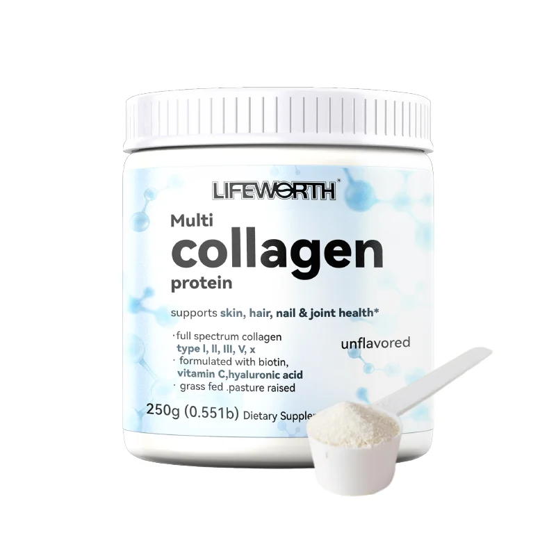 LIFEWORTH Custom Private Label 3 In 1 Multi Collagen Protein Powder Collagen Peptides for Hair Skin Nail