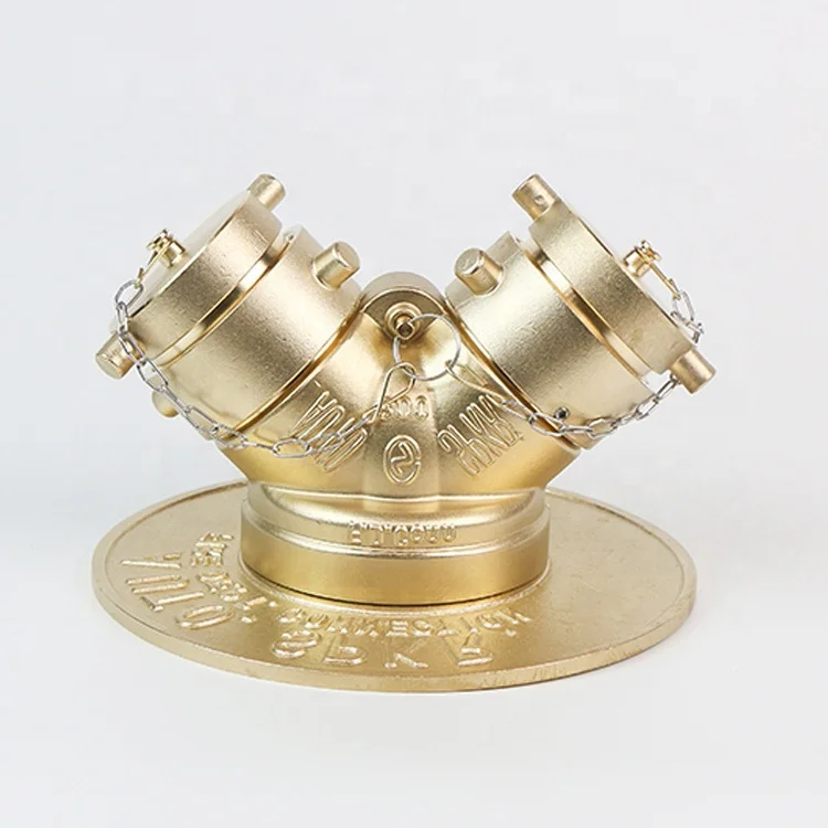 3 Way Water Divider Y Type Fire Fighting Valve 2 Way Brass Fire Hydrant