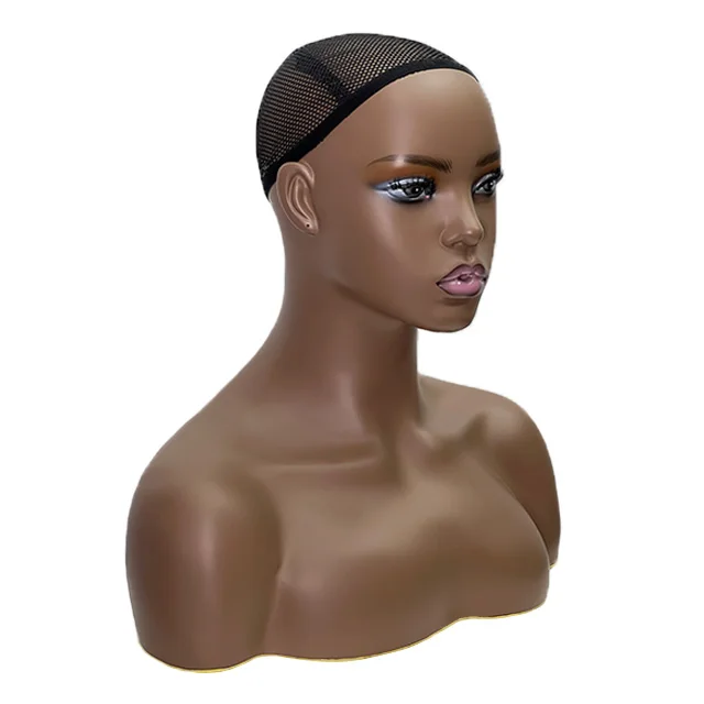 Female human body realistic head neck shoulder model wigs display
