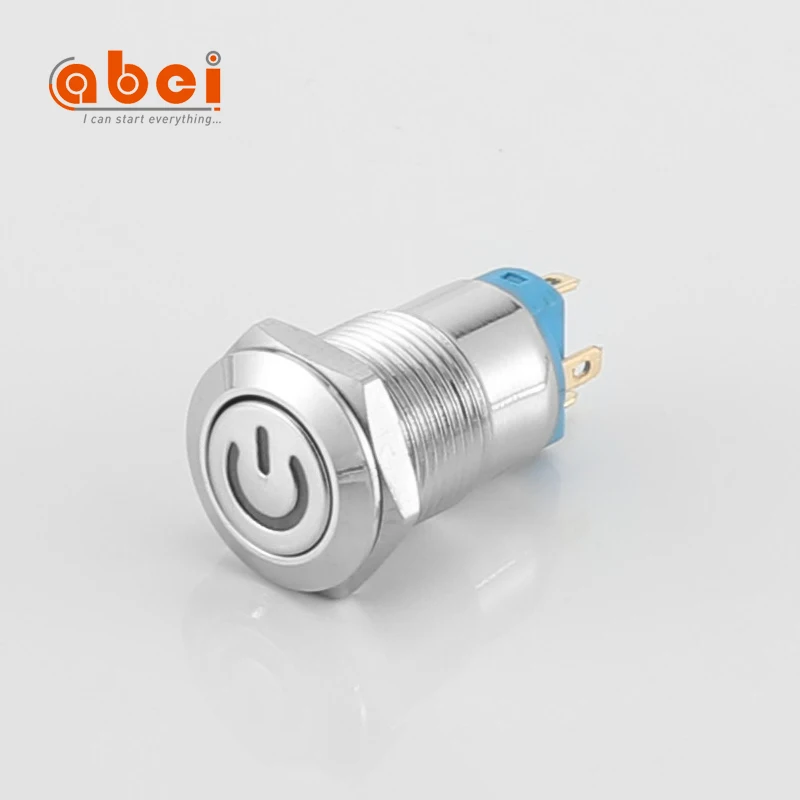 
ABEI Diameter 12mm on off For light Power led 5V 110V waterproof reset/latching Metal push button switch 