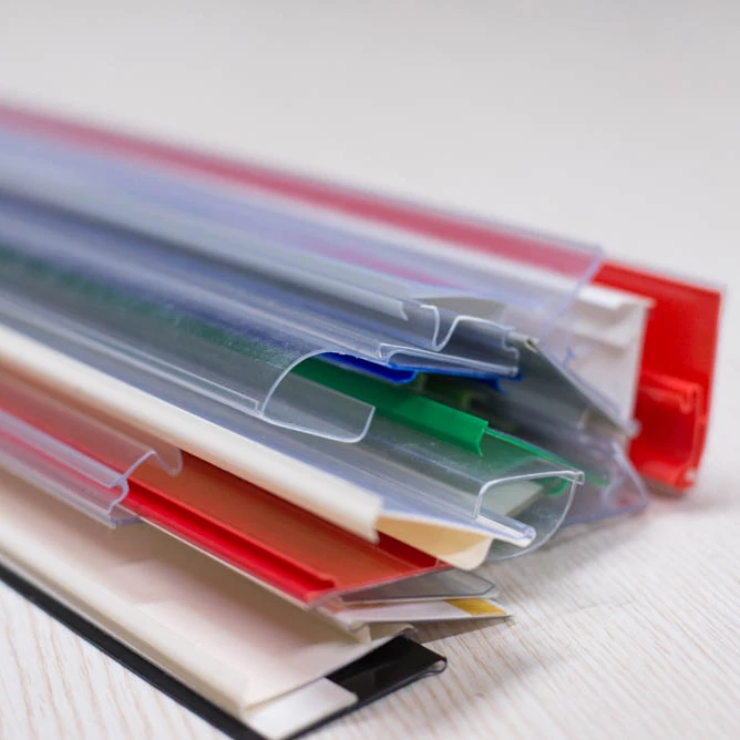 Clear Plastic PVC Shelf Label Holder Strips for Metal Wood or Plastic Gondola Shelf with Price Tag Channel