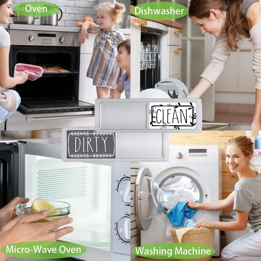 Dishwasher Magnet Clean Dirty Sign Large Text Easy to Read  Magnetic Indicator Kitchen Decor