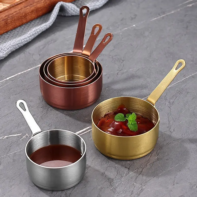 60ml 80ml 100ml S/S 304 Sauce Cup For Steak Black Pepper Cheese Sauce Ketchup Kebab BBQ measuring Cup Bowl With Handle