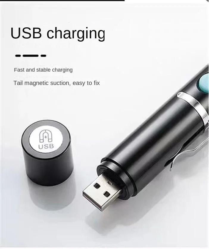 Маленький карманный ультра яркий USB фонарик Открытый Сильный свет Металлический 18650 мини-фонарик перезаряжаемый