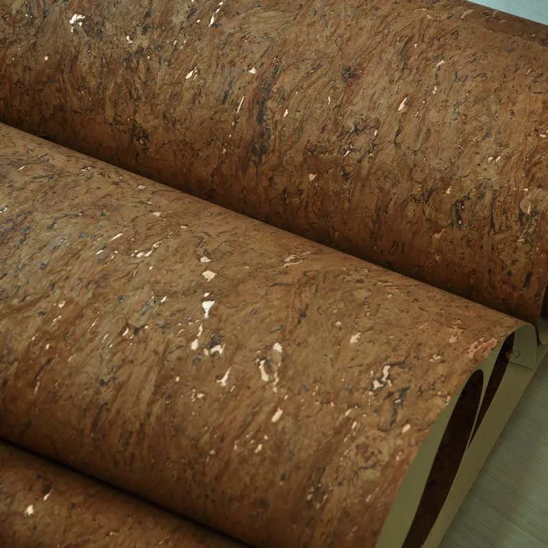 MYWIND Free Sample Light Brown Metallic Wallpaper Natural Wood Luxury Design Home Decor Wall Paper