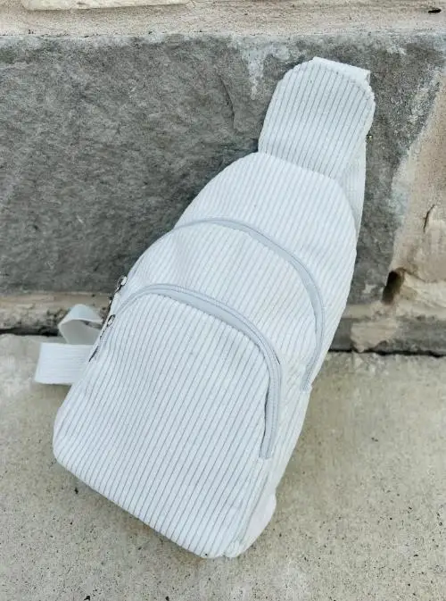 2024 New YCH Wholesale Custom Ladies Mini Solid Color Cute Crossbody Bag Travel Outdoor Chest Purse Stripe Corduroy Sling Bag