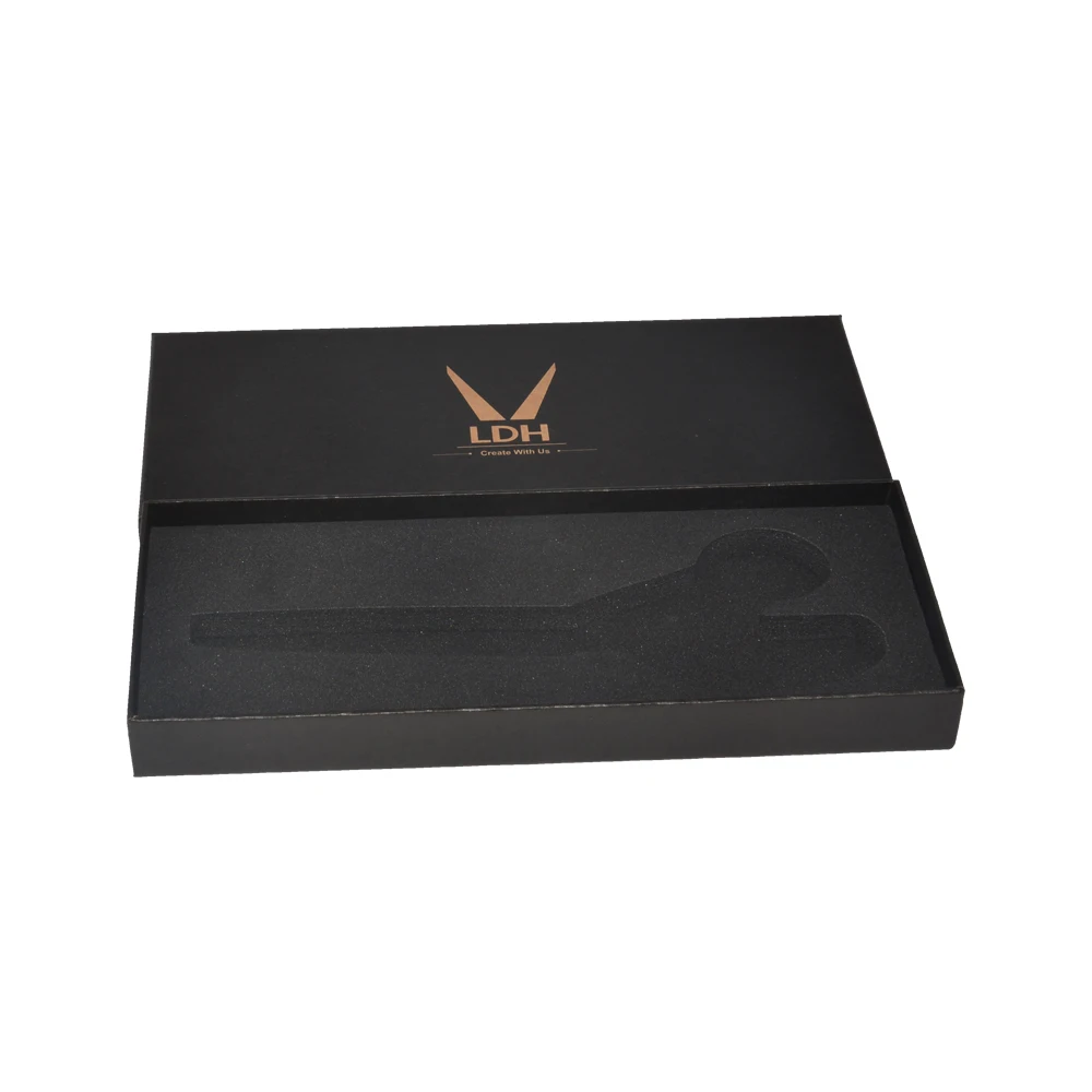 Wholesale Hard Paperboard Matte Black Two Piece Hair Scissor Boxes Custom Scissor Collection Box with Eva Foam